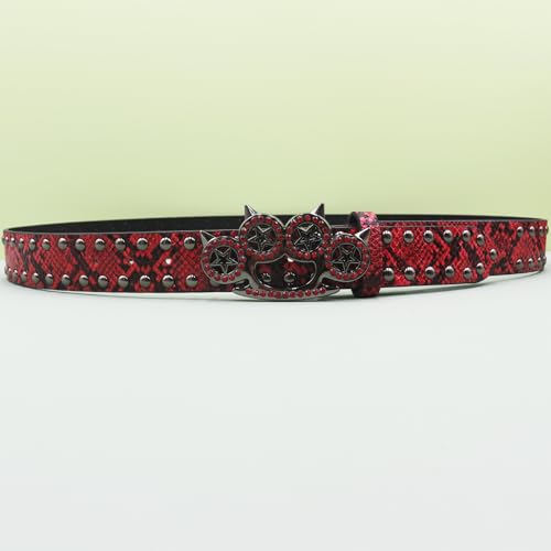Ceinture western en cuir de serpent synthétique pour festival punk - 3