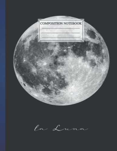 Composition NoteBook : la luna moon | 8.5 x 11 In | 110 Pages College Ruled College Writing Notes School Supplies Gift Birthday Cute Earth Galaxy Teachers Adults image 2