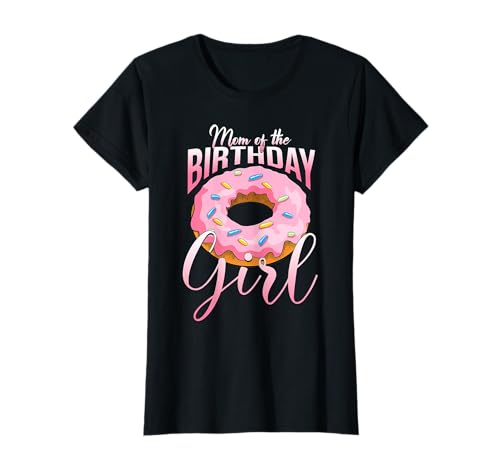 Mamá del cumpleaños niña donut camisa mamá familia pareja Camiseta