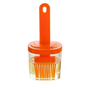 Remorui Olie Container Langdurige Fles Barbecue Grillen Borstel Olie Borstel Bakken Tool Herbruikbare Zachte Fijne Borstelharen Oranje