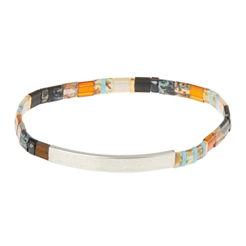 Scout Curated Wears - Good Karma Miyuki Bracelet - Gratitude Earth/Sky/Silver4