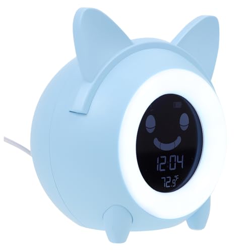Lampe de chevet décorative et réveil lumineux bleu pour chambre de garçon ou fille