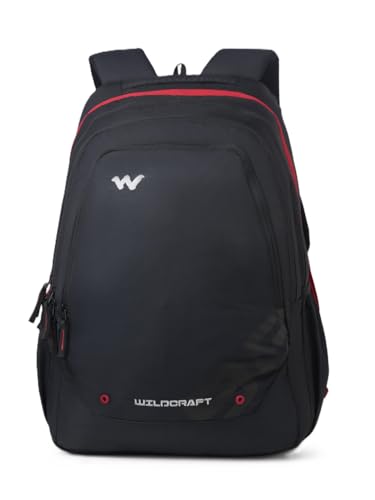 Wildcraft Outlander 45+ Laptop Backpack With RainCover for Man & Women, 45L Ideal bags for men Office use/School/College Boys and Girls, 4 Compartment Bag, Black