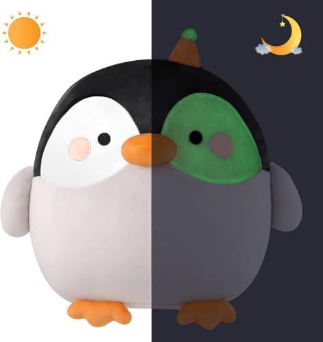 GAGAKU Plüschkissen 30cm Plüschtier Kuscheltie für Kinder Erwachsene süßes Stofftier Geschenk für Geburtstag Jahrestag (Im Dunkeln leuchtende Pinguine)