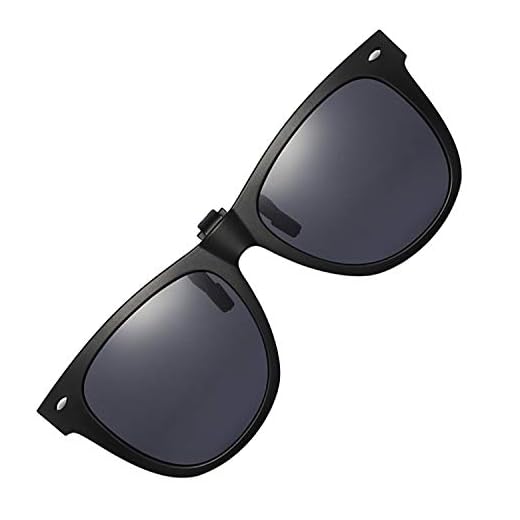 Polarized Clip-on Sunglasses Unisex Anti-Glare Driving Sunglasses With Flip Up for Prescription Glasses (ROUND - BLACK)