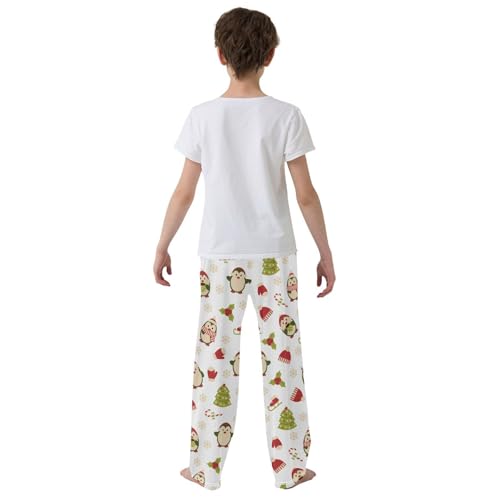 Boys' Pants Christmas Cute Penguins Tree Long Bottoms Jogger Pants Elastic Waist Trousers with Pockets S-XL3