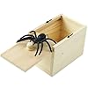 Spider Scare Prank Box, Pop Out Rubber Spider Handmade Wooden Scare Box, Fun Surprise Joke Toy, Practical Toy for Kids Adults