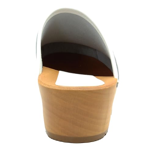 Image of Bjork Maja Wood Open Back Leather Clogs