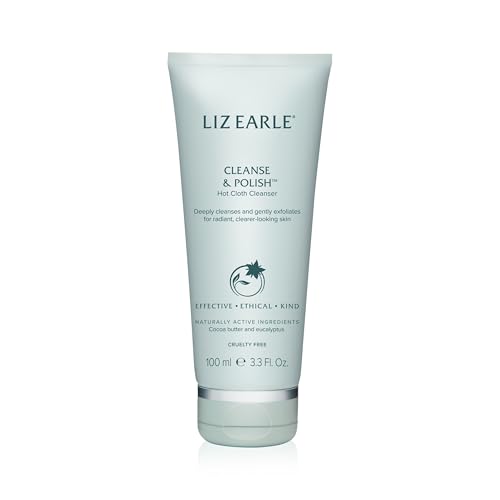 Liz Earle Cleanse & Polish Hot Cloth Cleanser for All Skin Types with Rosemary Chamomile Cocoa Butter and Eucalyptus Essential Oil 100ml