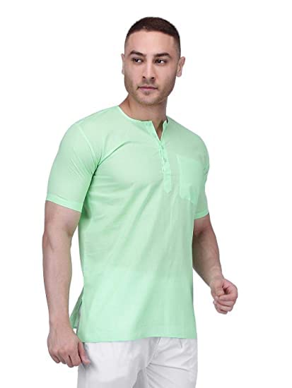 Men's Cotton Halfsleeve Short Kurta for Summer-picture-44