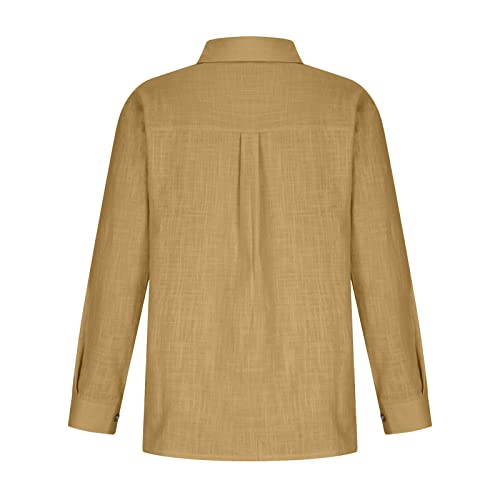 Vifucz Womens Fall Fashion Shirts Polo Collared Long Sleeves Buttons Up Floral Plaid Tops Casual Basic Classic Fit Shirt4