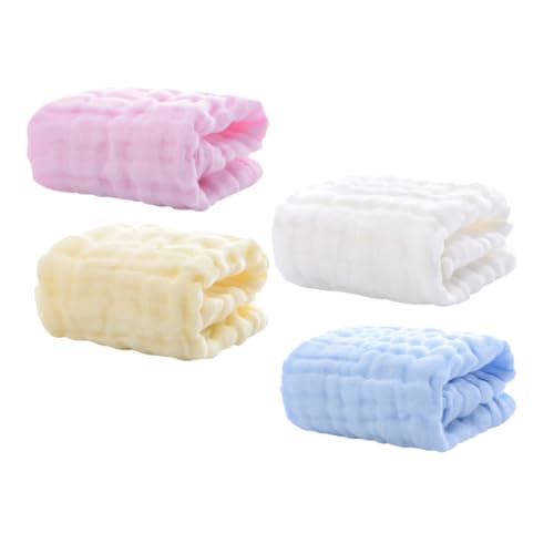 4pcs Washcloths Cotton Absorbent Saliva Towels for Newborns Soft and Gentle Burp Cloths for Bathing and Drooling