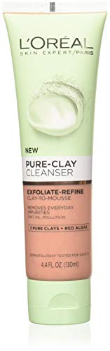 L'Oreal Paris Skincare Pure-Clay Facial Cleanser with Red Algae for Rough and Clogged