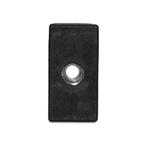 Image of Flyshop Black M8 Threaded Plastic Plugs Rectangle Tube End Caps Tubing Plugs Inserts Furniture Glider 25 mm x 50 mm 4 Pcs