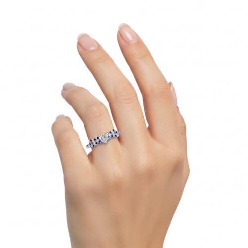 Image of Choose Your Gemstone Beautiful XO Design Diamond CZ Ring 925 Sterling Silver Heart Shape Side Stone Engagement Rings Lightweight Office Wear Everyday Gift Jewelry US Size 4 to 12