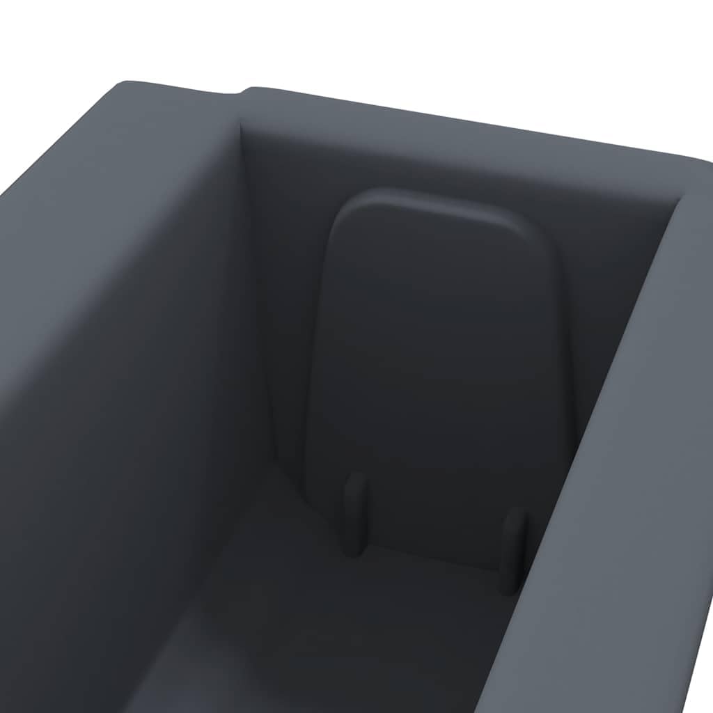 Jardinera para palés europeos, 12 unidades, gris, 36 x 13,5 x 9,5 cm, polipropileno, robustas jardineras para jardín y terraza, exteriores, accesorios para muebles de palé