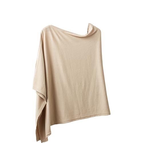 Image of Hadley Wren Women's Classic Colorblock Everyday Cotton Poncho, Black Solid Solid