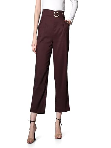 Image of DHRUVI TRENDZ Trousers for Women | Women Relaxed Fit Trousers | Women's High-Waisted Pant | Women Trousers Pants | Korean Trousers for Women