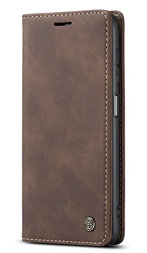 Image of BOUNCEBACK Faux Leather Flip Flap Back Stand Case /Cover For Samsung Galaxy M42 - Coffee Brown, Blue