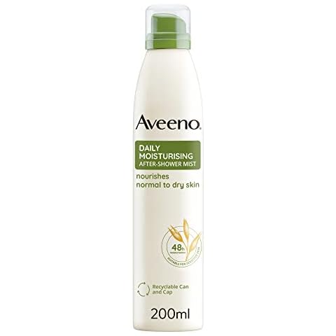 Aveeno Daily Moisturising After-Shower Mist, Formulated with Oats, Suitable For Sensitive Skin, Non-Greasy Fast Absorbing Spray, Locks in Moisture for 48h, 200ml Cover
