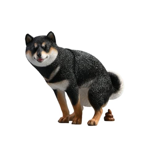 Estatua de Shiba Inu Mini, Figura de Resina Negra