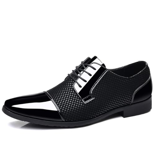 Men's Modern Cap Toe Patent Leather Tuxedo Dress Shoes Formal Business Lace up Oxfords Wedding Prom2