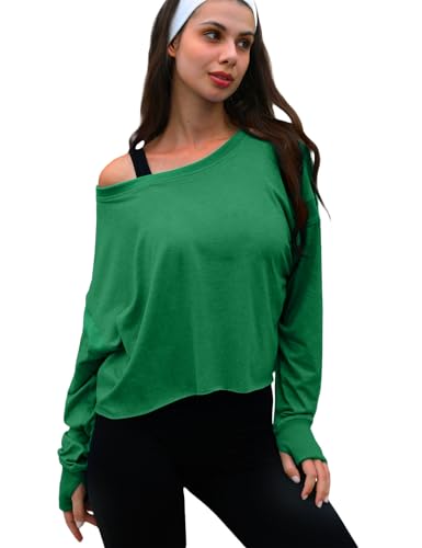 Image of UNIANKIYA Open Back Workout Tops for Women Long Sleeve Cropped Athletic Clothes Gym Running Yoga Low Impact Sports T Shirts