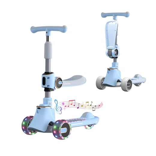 MAGIC SELECT ̃ (3-12 años) Scooter Patín Infantil con Luces LED, 3 Ruedas PU, 4 Alturas Ajustables, Sillin Extraíble, Peso Máximo 50kg.