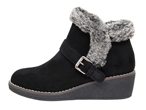 CUSHIONAIRE Women's Rhodes wedge bootie +Memory Foam2