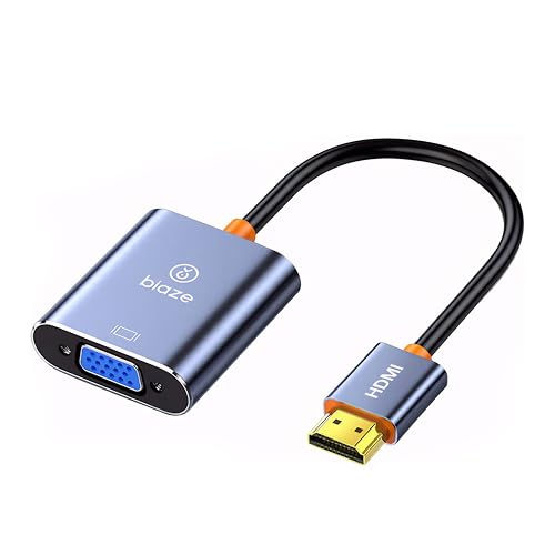 biaze AG6202 Chip HDMI to VGA Adapter, 1080P Video Converter for Laptop PC TV Monitor Projector, Gold Plated Connector Cable