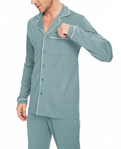 Men's Pajamas Set Long Sleeve Sleepwear Soft Loungewear2