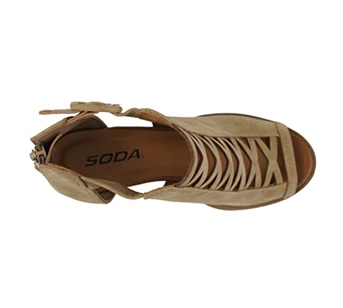 Image of Soda Aran ~ Women Open Toe Crisscross Straps Back Zipper High Heel Fashion Sandal with Adjustable Ankle Strap