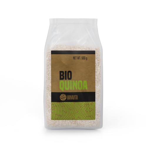 VanaVita Quinoa Orgánica Blanca sin Gluten, sabor a nuez, 500 g (1 paquete)
