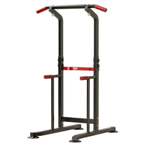 Image of Power Tower Pull Up & Dip Station Multi-Function Home Strength Training Fitness Workout Station Height Adjustable