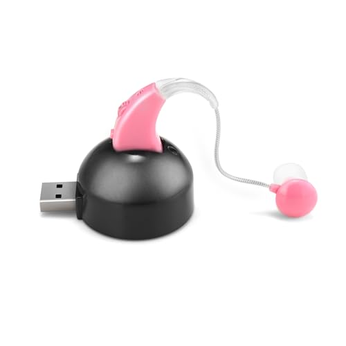 MSA Lil’ Listeners Sound Amplifier for Children | Rechargeable Ear Amplifier | Up to 40 Hours of Continuous Use | Sound Enhancer with Tips & Cleaning Brush - Pink