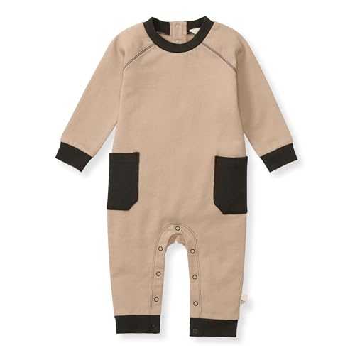 Image of Burt's Bees Baby Boys Jumpsuit, 100% Organic Cotton One-piece Long Sleeve Coverall