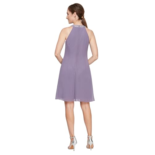 Image of S.L. Fashions Womens Jewel Halter Sheath Dress (Petite and Regular)
