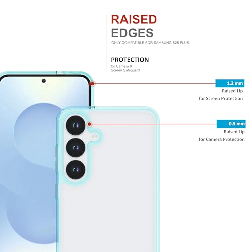 Image of Case for Samsung Galaxy S25 Plus, [Anti-Yellowing Technology] [Military Grade Drop Protection] Shockproof Slim Hybrid Phone Case for Samsung Galaxy S25 Plus 5G - Crystal Aqua Blue