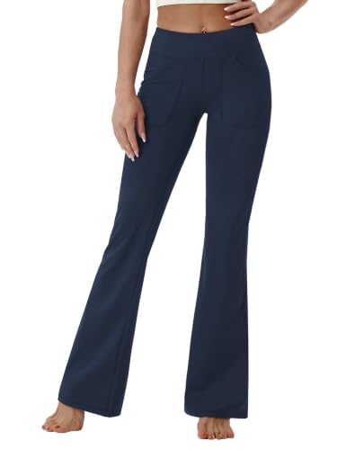Image of BUBBLELIME Women Out Pockets High Waist Bootlegs Tummy Control Yoga Flared