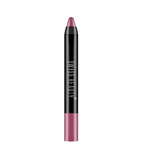 Swiss Beauty 12 Hrs. Stay Matte Lip Crayon, Mauve On, 3g - Long Lasting, Waterproof, Super Stay, Matte Finish Lip Crayon, Long Wear, Crayon Lipstick