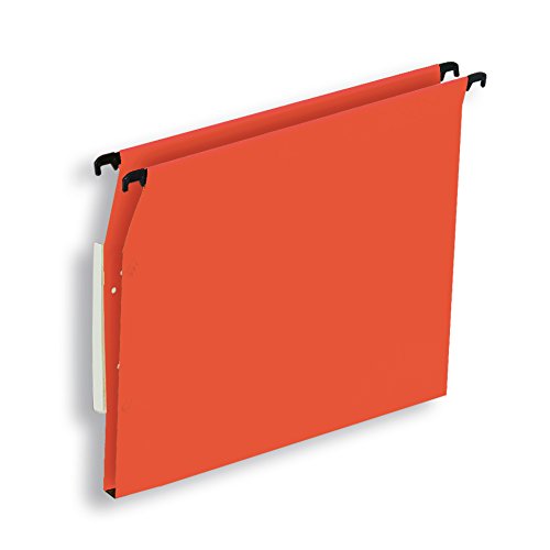 L'Oblique AZ Boîte de 25 dossiers suspendus armoire fond 15 mm kraft orange