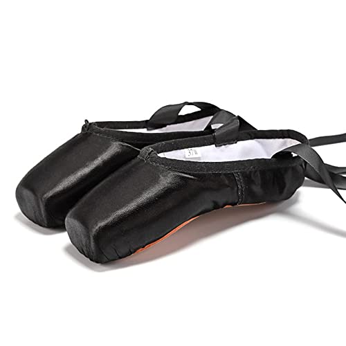 TangDao Girl's Professional Canvas Ballet Dance Toe Shoes Professional Satin Pink Ballet Pointe Ballet Flats Shoes with Ribbons4