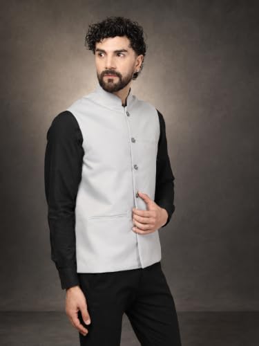 Image of Vastraa Fusion Bandi Modi Koti, Nehru Jacket for Men, Cotton Waistcoat for All Occasion: Diwali, Wedding, Ethnic, Office Party, Formal & casual Look