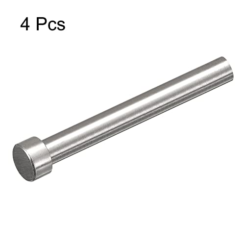 Uxcell Straight Ejector Pins, 10Mm (25/64") Dia. 65Mn Steel Round Tip Punch 100Mm (4") Long For Mechanical Maintenance 4Pcs #TOP2