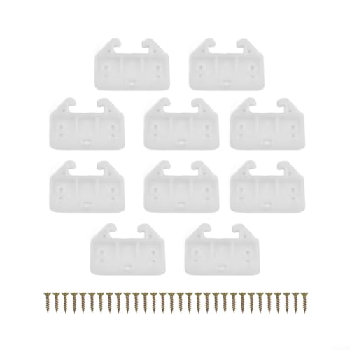 Momfin 10 guías de plástico para cajones, soportes de riel con tornillos para tocador, armario, armario, muebles, piezas de repuesto para uso en casa y oficina, color blanco