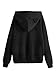 SweatyRocks Women's Long Sleeve Drawstring Pullover Hoodie Sweatshirt Top Black XS