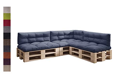 sunnypillow Set de 7 Coussins pour Palette Euro Canapé Jardin Salon - Extérieur - Gros Coussins Banquette - Différentes Tailles et Couleurs à Choisir -...