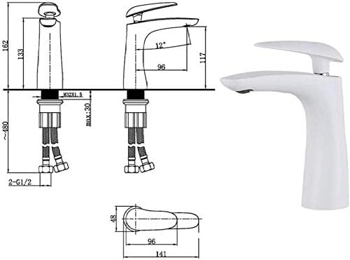 Robinet de lavabo cascade blanc pour supprimer les éclaboussures d'évier - 3