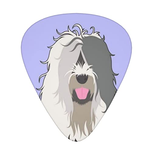 Old English Sheepdog Lot de 12 médiators fins et épais pour guitares acoustiques électriques et basses - Les Beatles, Paul McCartney, John Lennon, RIngo Starr, George Harrison Old English Sheepdog Lot de 12 médiators fins et épais pour guitares acoustiques électriques et basses