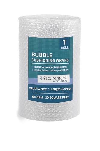 Elatrin Bubble Wrap Roll, Heavy Duty 40 GSM, Clear, 1 ft x 10 ft, Packaging Cushioning for Fragile Items